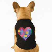 Valentines Day Blocks Pixelated Heart Bricks Doggie Tank