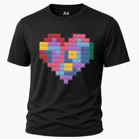 Valentines Day Blocks Pixelated Heart Bricks Performance Shirt