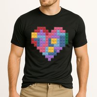 Valentines Day Blocks Pixelated Heart Bricks Performance Shirt