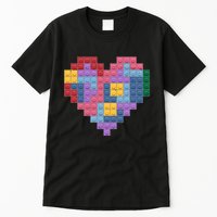 Valentines Day Blocks Pixelated Heart Bricks Tall T-Shirt