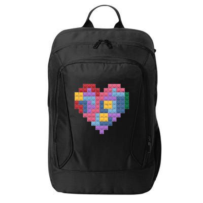Valentines Day Blocks Pixelated Heart Bricks City Backpack
