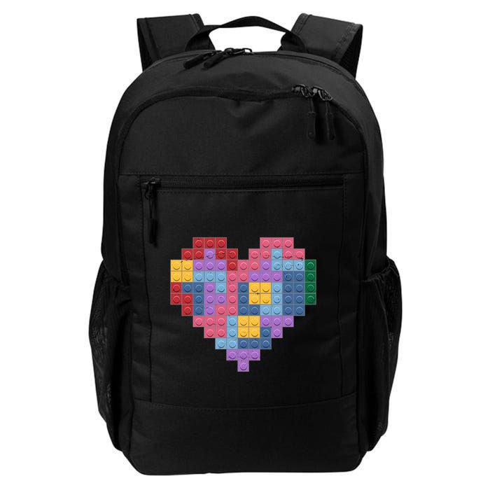 Valentines Day Blocks Pixelated Heart Bricks Backpack