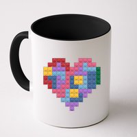 Valentines Day Blocks Pixelated Heart Bricks Mug
