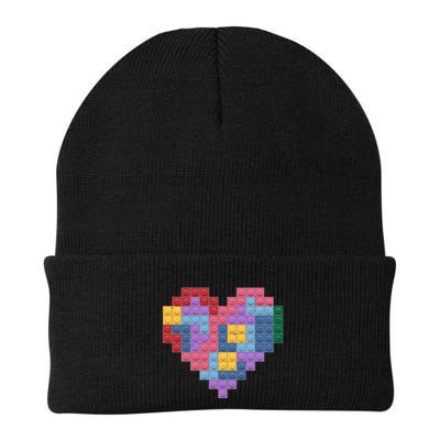 Valentines Day Blocks Pixelated Heart Bricks Beanie