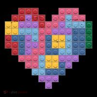 Valentines Day Blocks Pixelated Heart Bricks Sustainable Beanie
