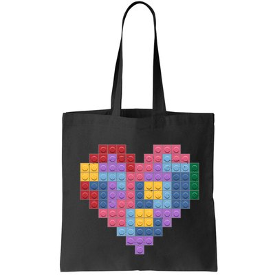 Valentines Day Blocks Pixelated Heart Bricks Bag