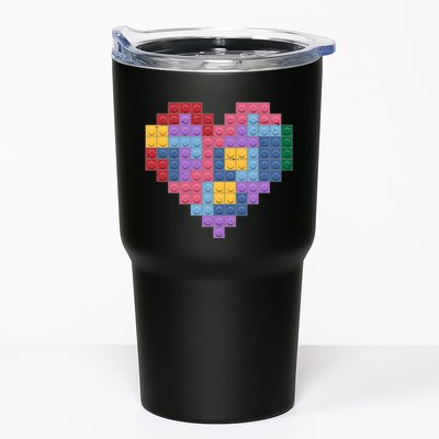 Valentines Day Blocks Pixelated Heart Bricks Tumbler