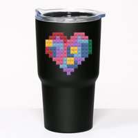 Valentines Day Blocks Pixelated Heart Bricks Tumbler