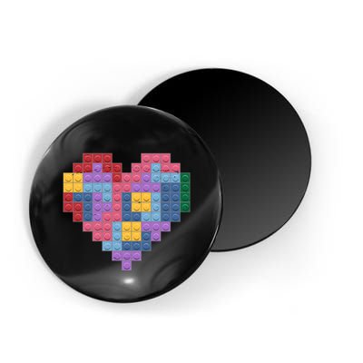 Valentines Day Blocks Pixelated Heart Bricks Magnet