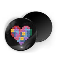 Valentines Day Blocks Pixelated Heart Bricks Magnet