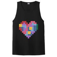 Valentines Day Blocks Pixelated Heart Bricks PosiCharge Competitor Tank