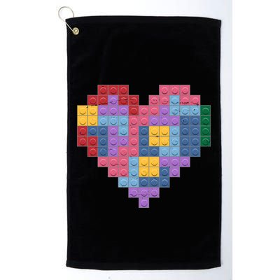 Valentines Day Blocks Pixelated Heart Bricks Golf Towel