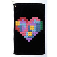 Valentines Day Blocks Pixelated Heart Bricks Golf Towel