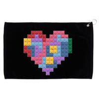 Valentines Day Blocks Pixelated Heart Bricks Grommeted Golf Towel
