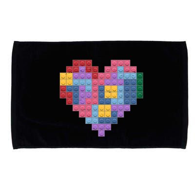 Valentines Day Blocks Pixelated Heart Bricks Microfiber Hand Towel