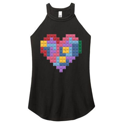 Valentines Day Blocks Pixelated Heart Bricks Women's Perfect Tri Rocker Tank