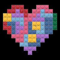 Valentines Day Blocks Pixelated Heart Bricks Kids T-Shirt