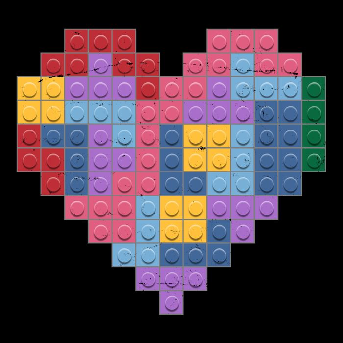 Valentines Day Blocks Pixelated Heart Bricks Kids T-Shirt