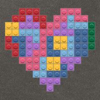 Valentines Day Blocks Pixelated Heart Bricks Cotton Canvas Backpack