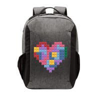 Valentines Day Blocks Pixelated Heart Bricks Vector Backpack