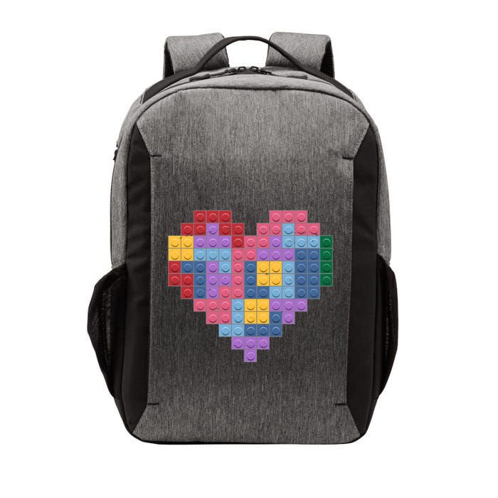 Valentines Day Blocks Pixelated Heart Bricks Vector Backpack