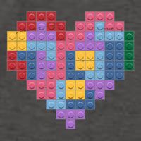 Valentines Day Blocks Pixelated Heart Bricks Vector Backpack