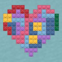 Valentines Day Blocks Pixelated Heart Bricks Sueded Cloud Jersey T-Shirt