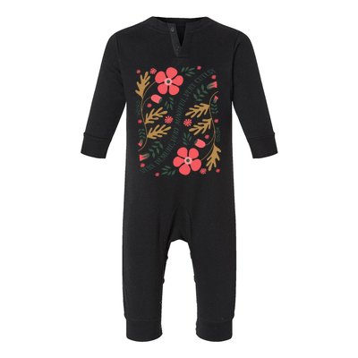 Very Demure Boho Flowers Infant Fleece One Piece