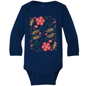 Very Demure Boho Flowers Baby Long Sleeve Bodysuit