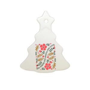 Very Demure Boho Flowers Ceramic Tree Ornament