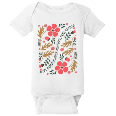 Very Demure Boho Flowers Baby Bodysuit