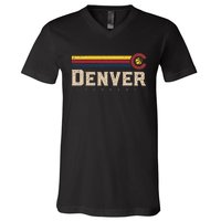 Vintage Denver Basketball CO Tee Retro Bball Denver V-Neck T-Shirt