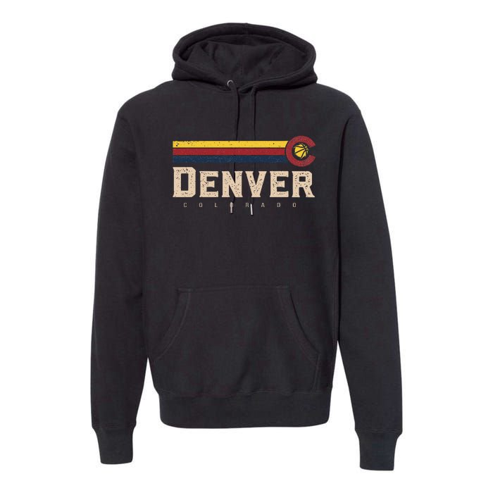 Vintage Denver Basketball CO Tee Retro Bball Denver Premium Hoodie