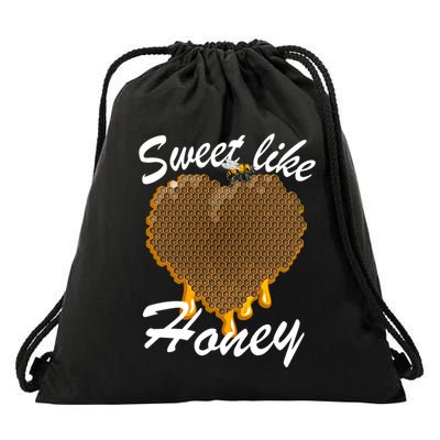 Valentines Day Beekeeper Funny Gift Honeycomb Heart Gift Drawstring Bag