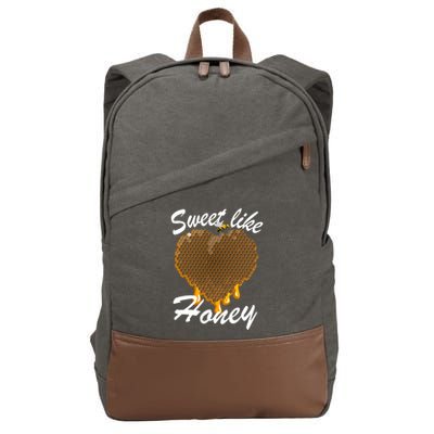 Valentines Day Beekeeper Funny Gift Honeycomb Heart Gift Cotton Canvas Backpack