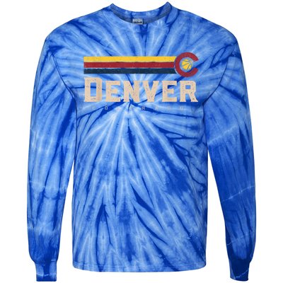 Vintage Denver Basketball CO Tee Retro Bball Denver Tie-Dye Long Sleeve Shirt