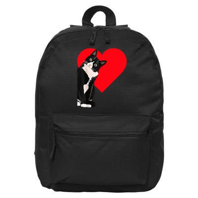 Valentines Day Black Cat 16 in Basic Backpack