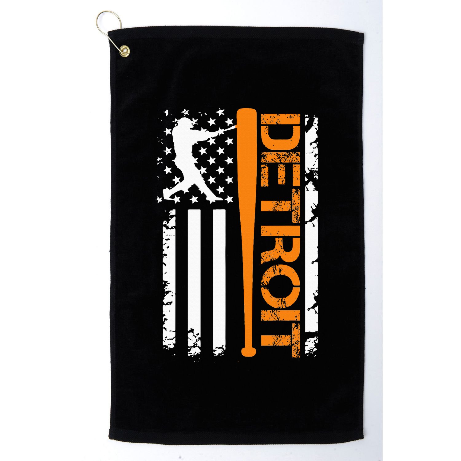 Vintage Detroit Baseball American Us Flag Golf Towel