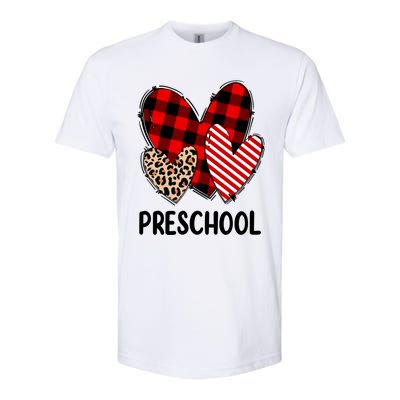 Valentines Day Buffalo Plaid Leopard Preschool Teacher Funny Gift Funny Gift Softstyle® CVC T-Shirt