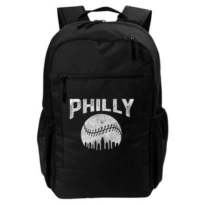 Vintage Distressed Baseball Lovers Cityscape Skyline Backpack