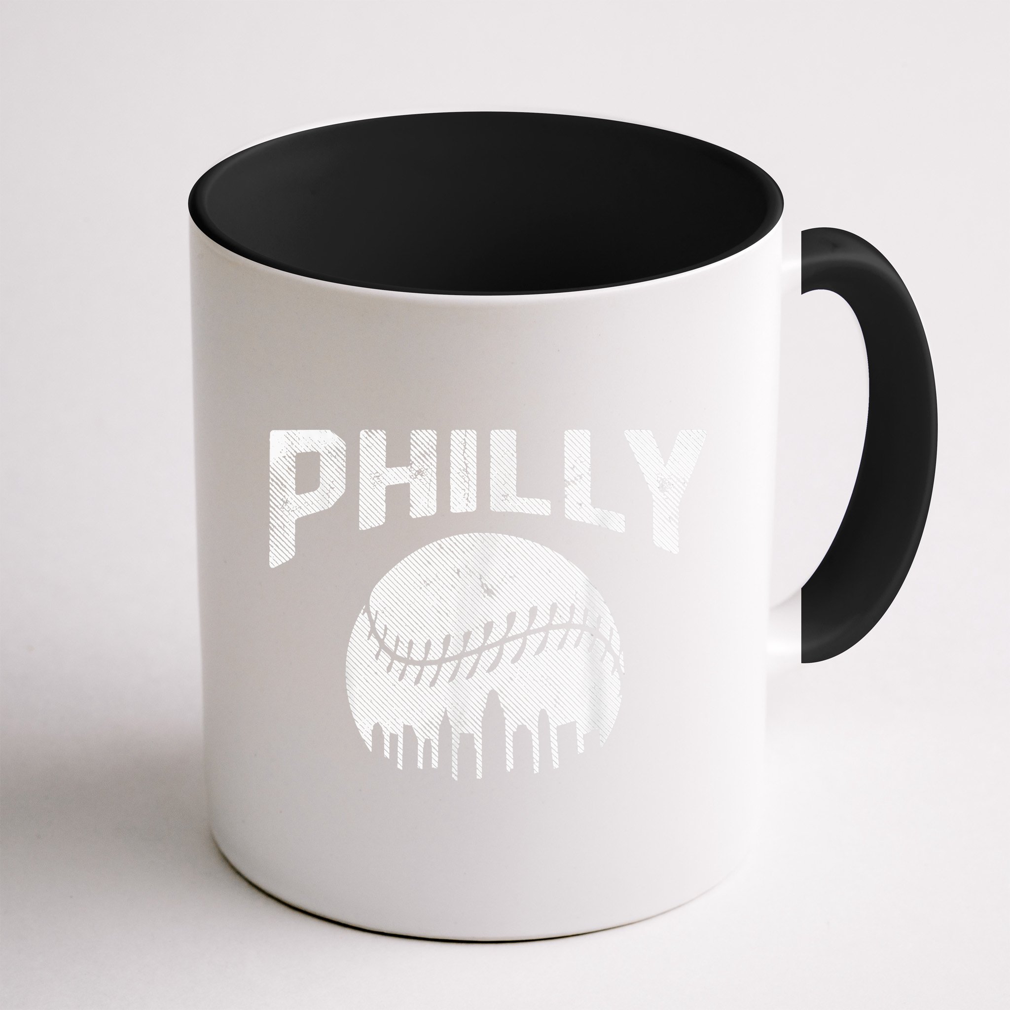 Vintage Distressed Baseball Lovers Cityscape Skyline Mug