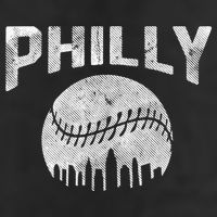 Vintage Distressed Baseball Lovers Cityscape Skyline Beanie