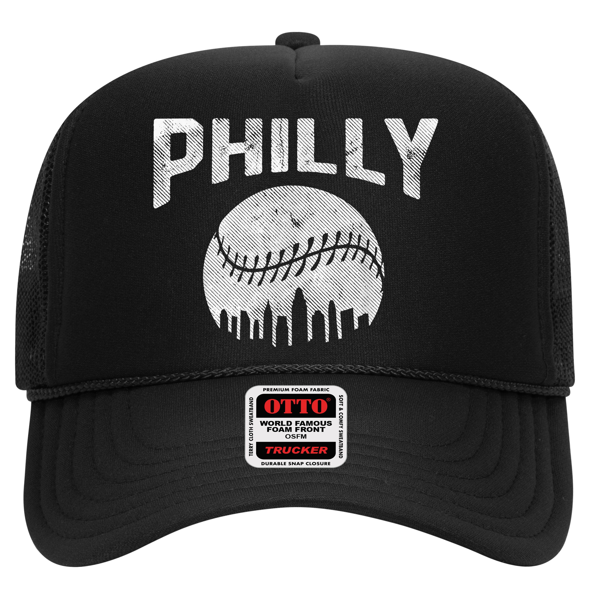 Vintage Distressed Baseball Lovers Cityscape Skyline Hat