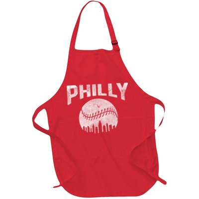 Vintage Distressed Baseball Lovers Cityscape Skyline Apron