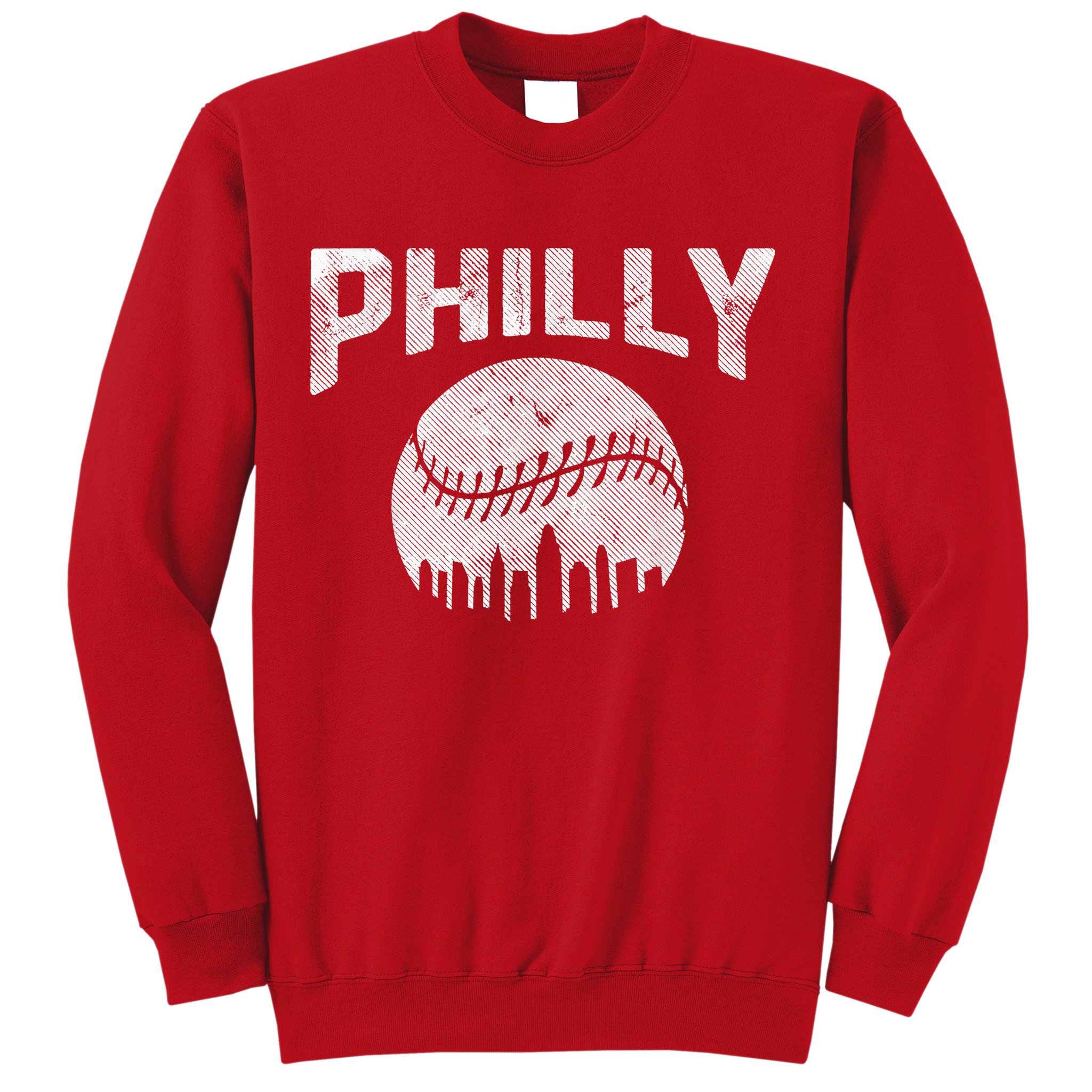 Vintage Distressed Baseball Lovers Cityscape Skyline Sweatshirt