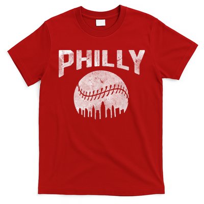 Vintage Distressed Baseball Lovers Cityscape Skyline T-Shirt