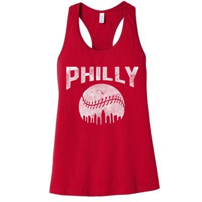 Vintage Distressed Baseball Lovers Cityscape Skyline Womens Tank Top