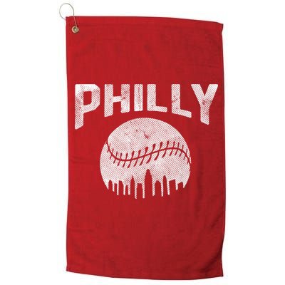 Vintage Distressed Baseball Lovers Cityscape Skyline Golf Towel