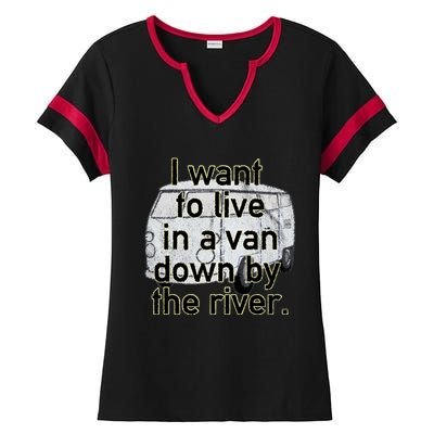 Van Down By The River Distressed Ladies Halftime Notch Neck Tee