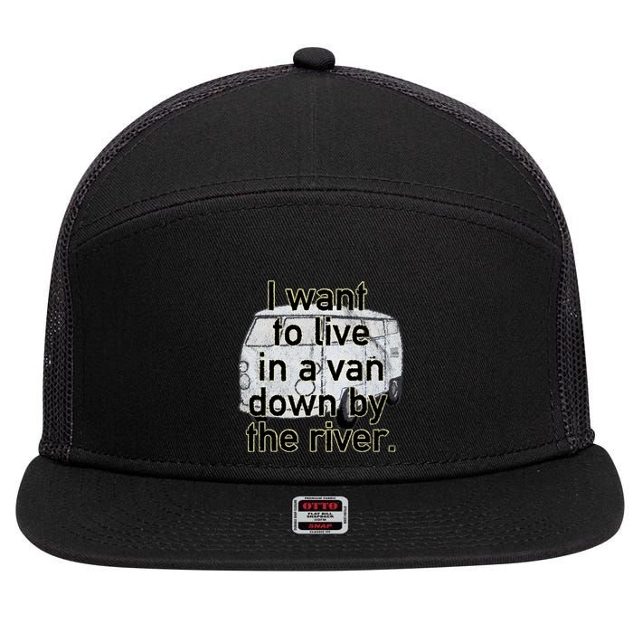 Van Down By The River Distressed 7 Panel Mesh Trucker Snapback Hat